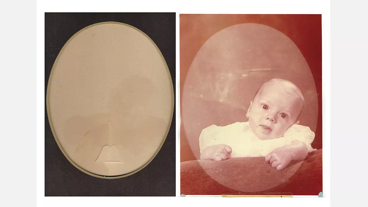 a studio portrait of a baby