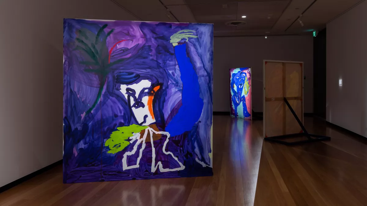 Installation view of ‘Expanded Canvas’ at Town Hall Gallery, April 2022. Artwork featured by Tom Polo. Photograph by Christian Capurro.