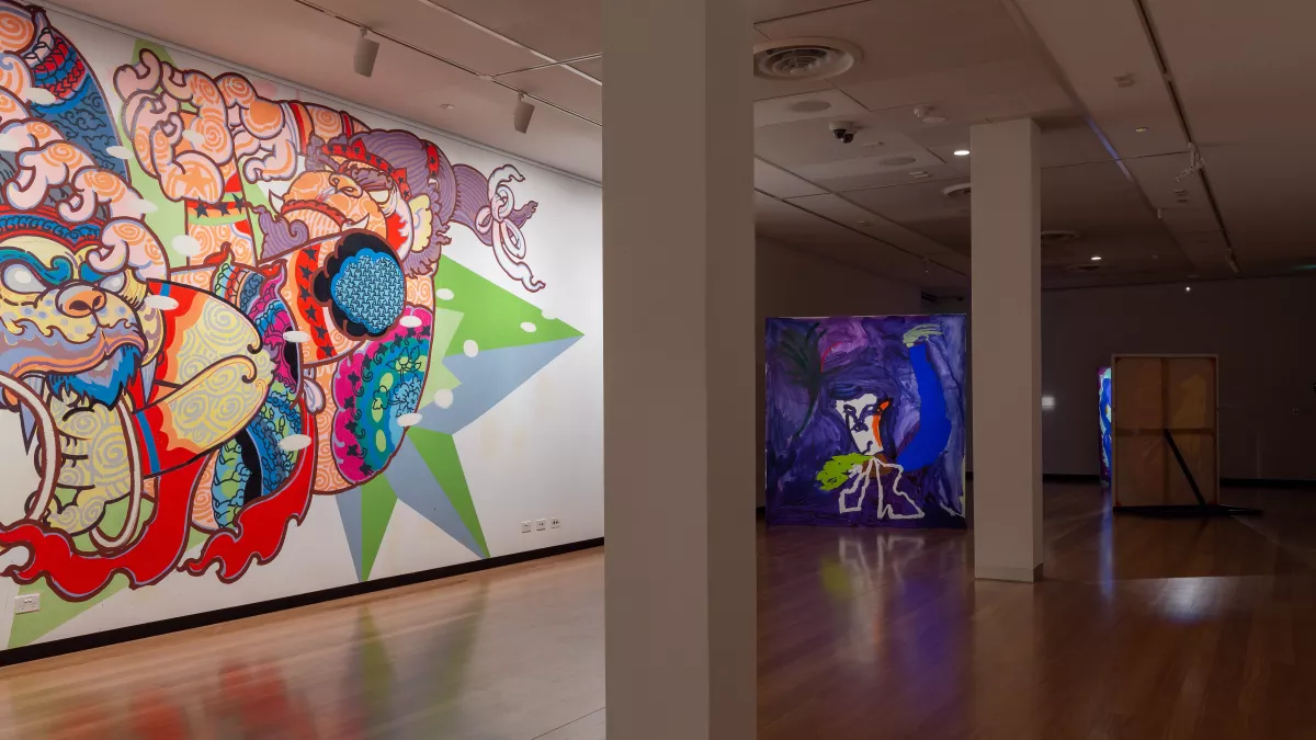 Installation view of ‘Expanded Canvas’ at Town Hall Gallery, April 2022. Photograph by Christian Capurro.