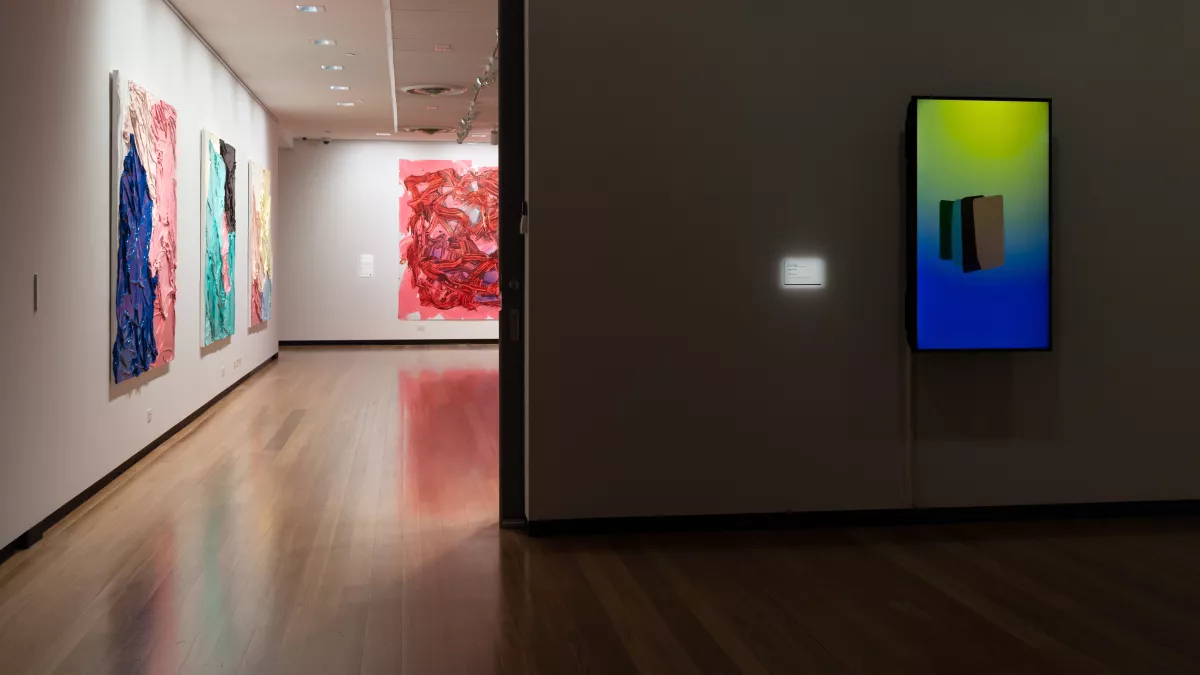 Installation view of ‘Expanded Canvas’ at Town Hall Gallery, April 2022. Photograph by Christian Capurro.