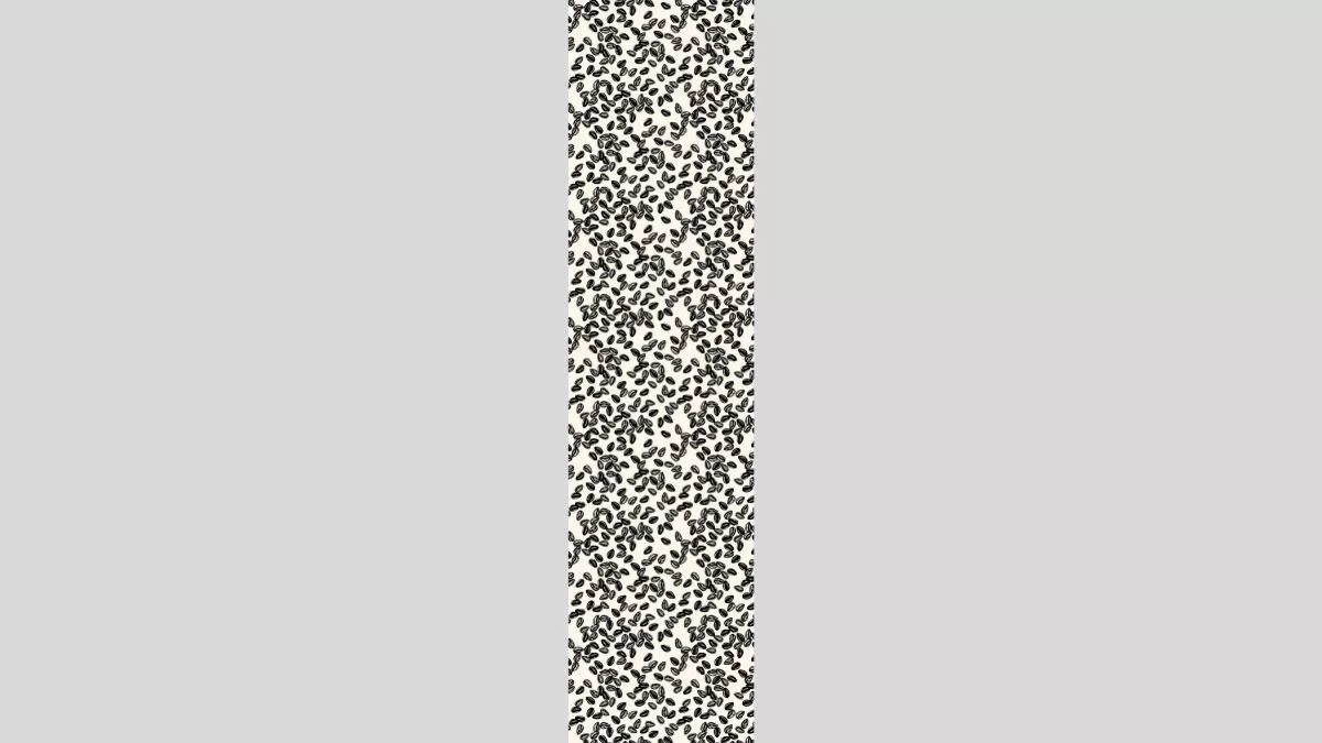 A black on white repeated pattern of small sunflower seeds