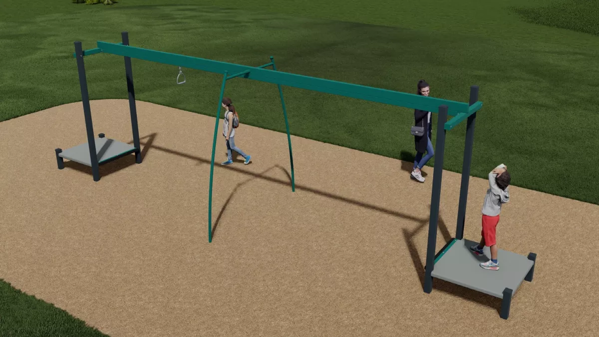 6 m track ride at playground illustration