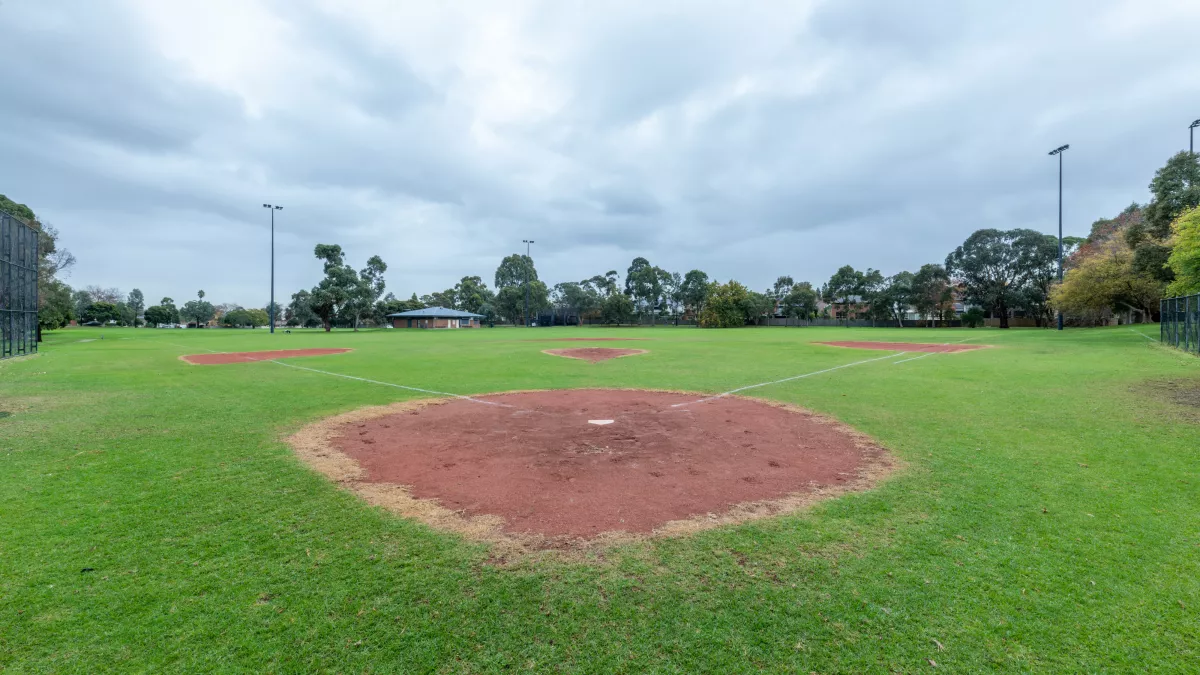 A baseball mound at a park