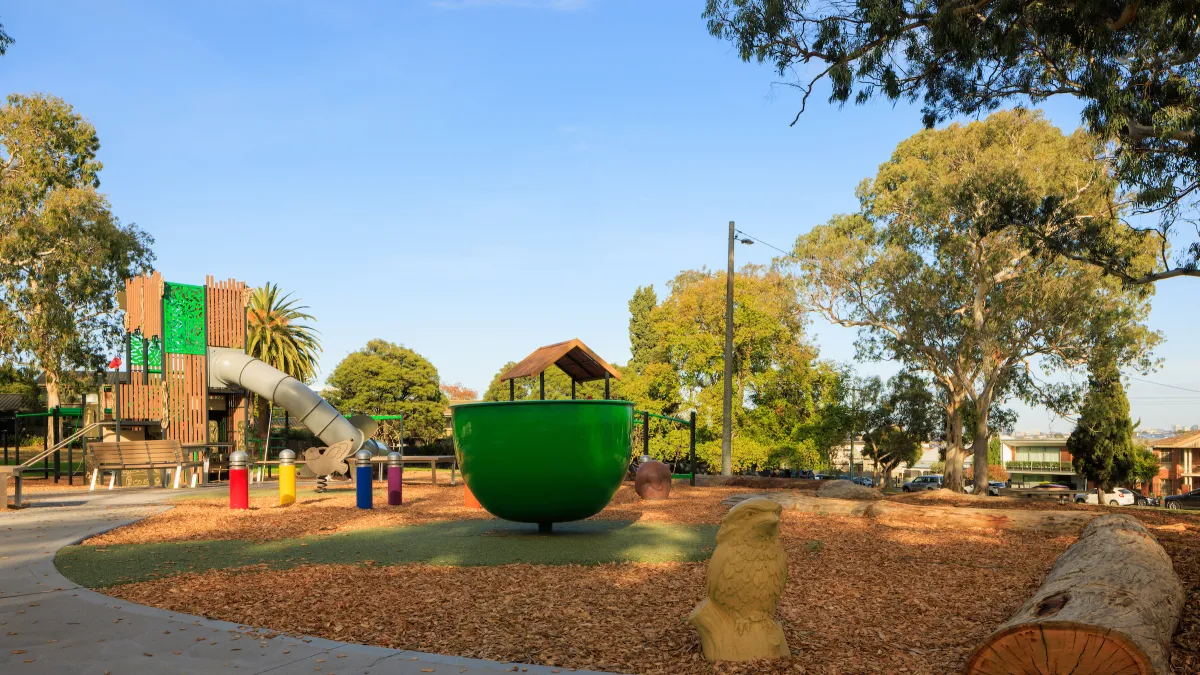 A 'teacup spinner' at a playground