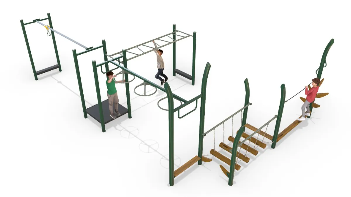 Artist impression of an agility trail at a playground