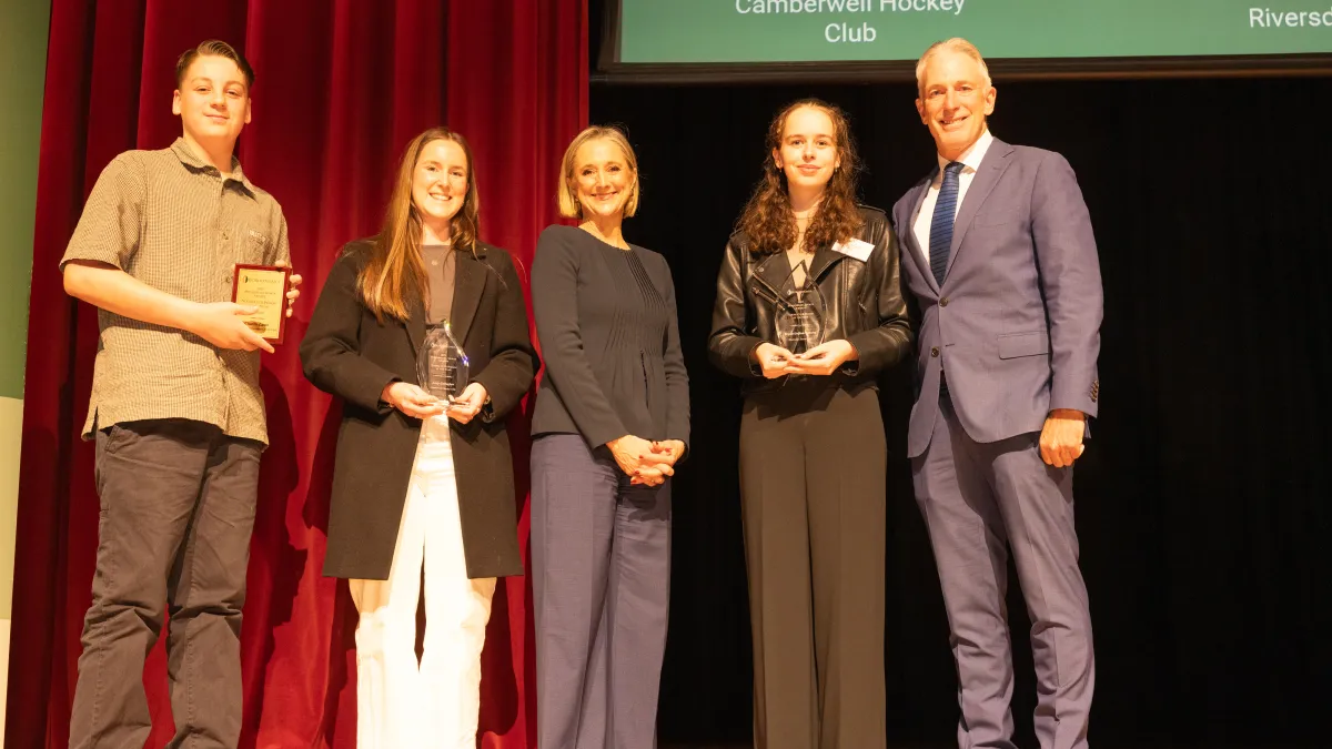 Recipients of the Sports Awards Young Club Person of the Year awards receive trophies