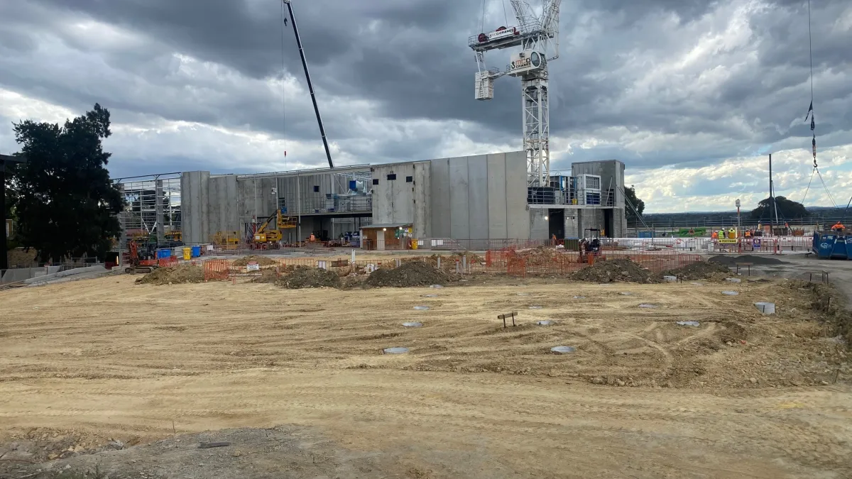Preparation for concrete slab replacement at Kew Recreation Centre.