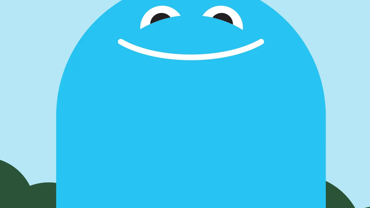 a smiling blue blob