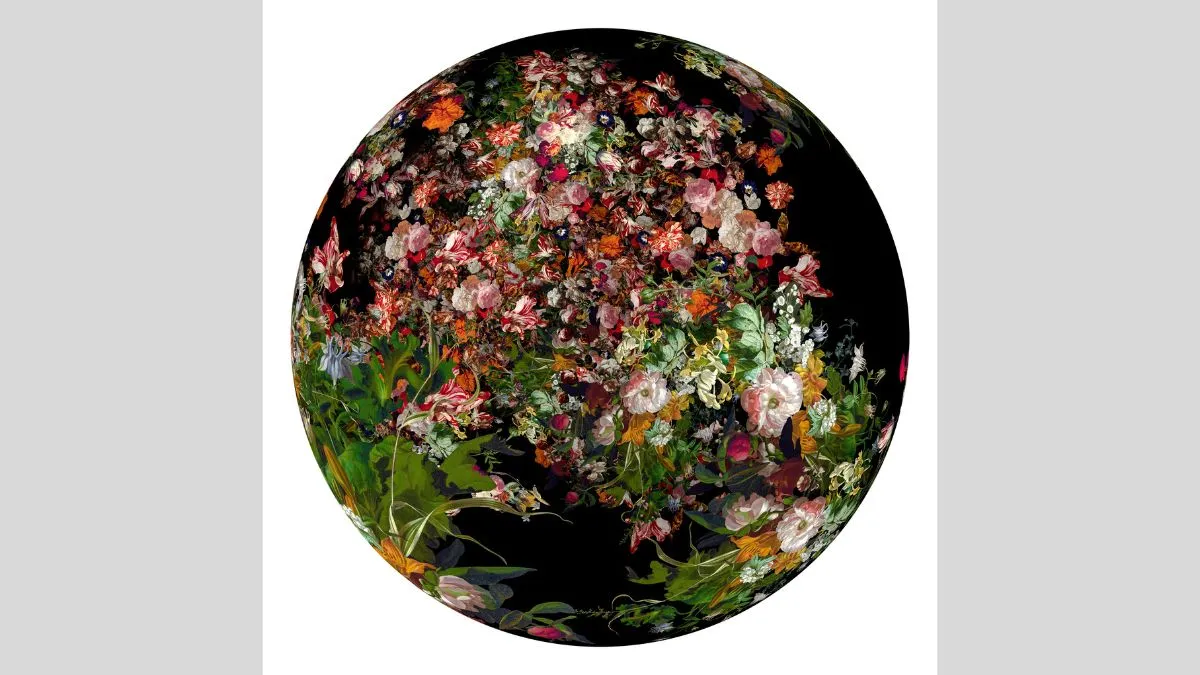 1.	Circular shaped painting of flowers 