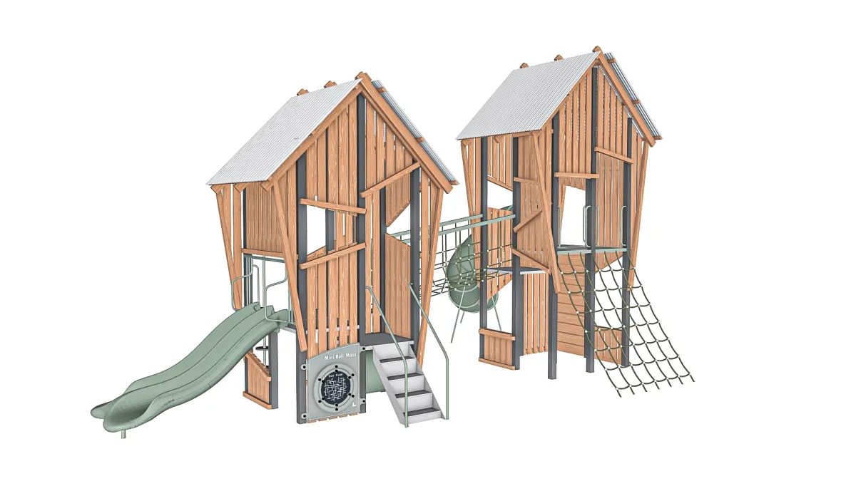 Artist sketch of main timber play unit