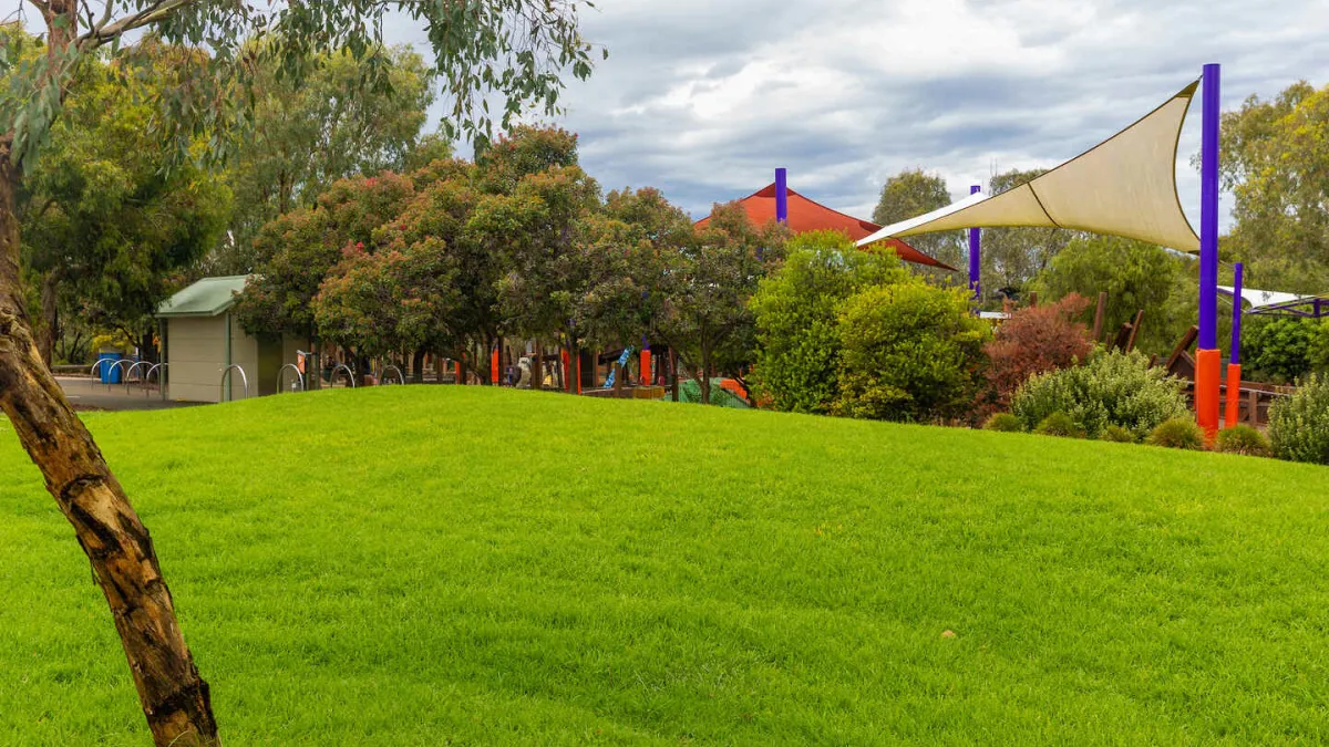 A grass park lawn