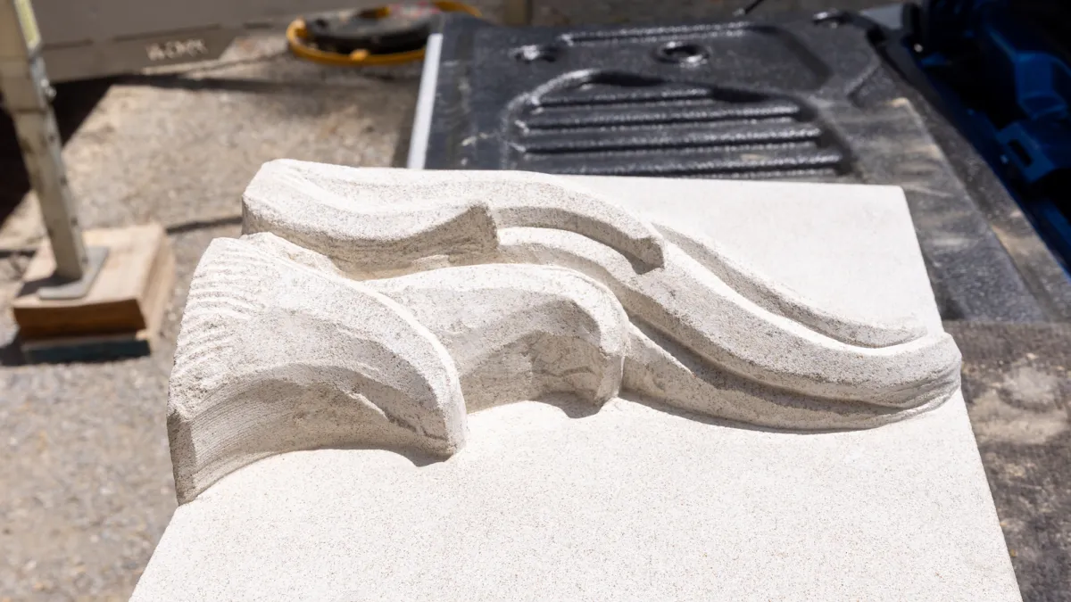  New eternal flame mounted on stone and prepared for installation