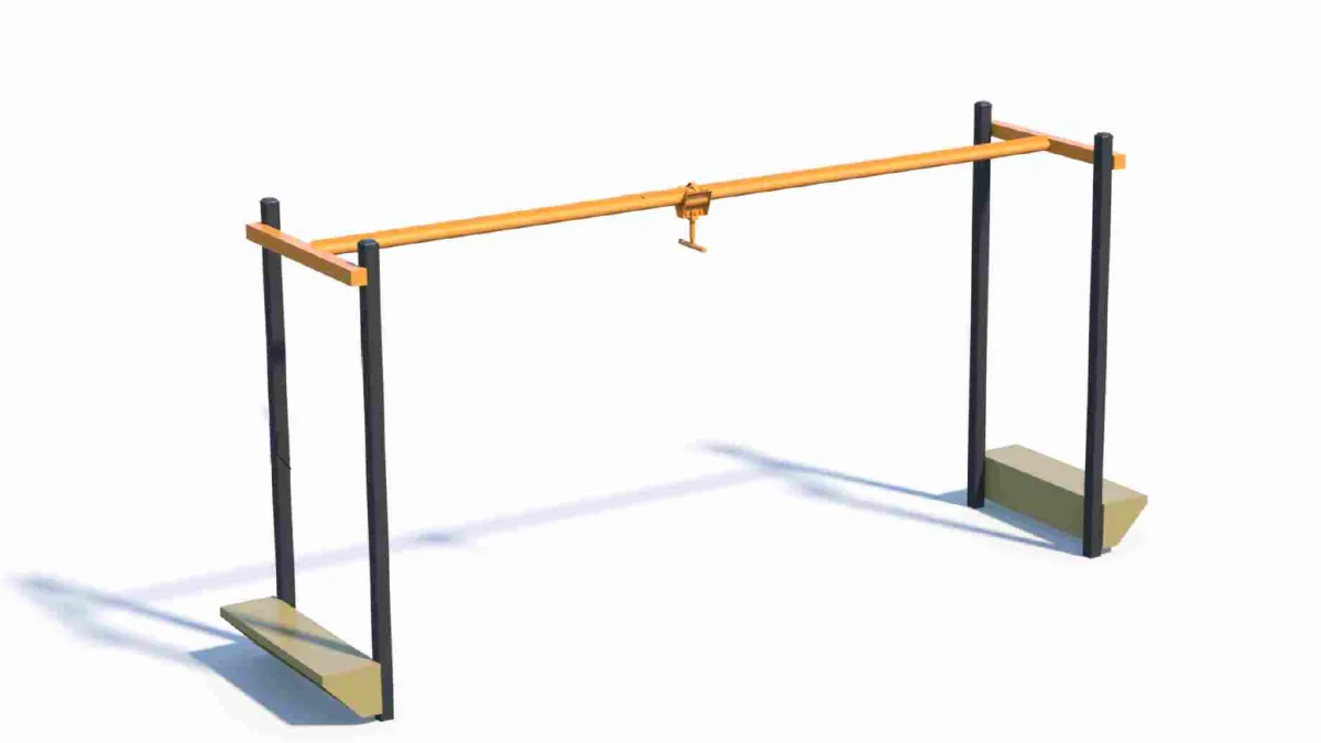 A yellow and black track glide with a step at each end.