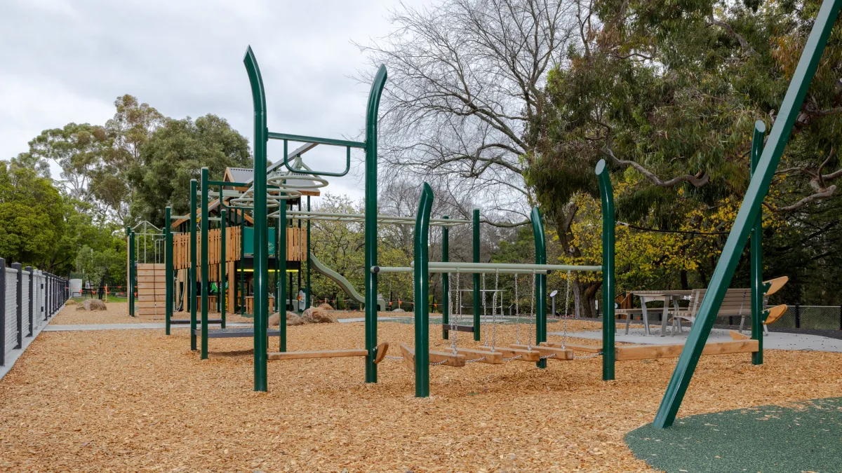 Monkey bars at a playground