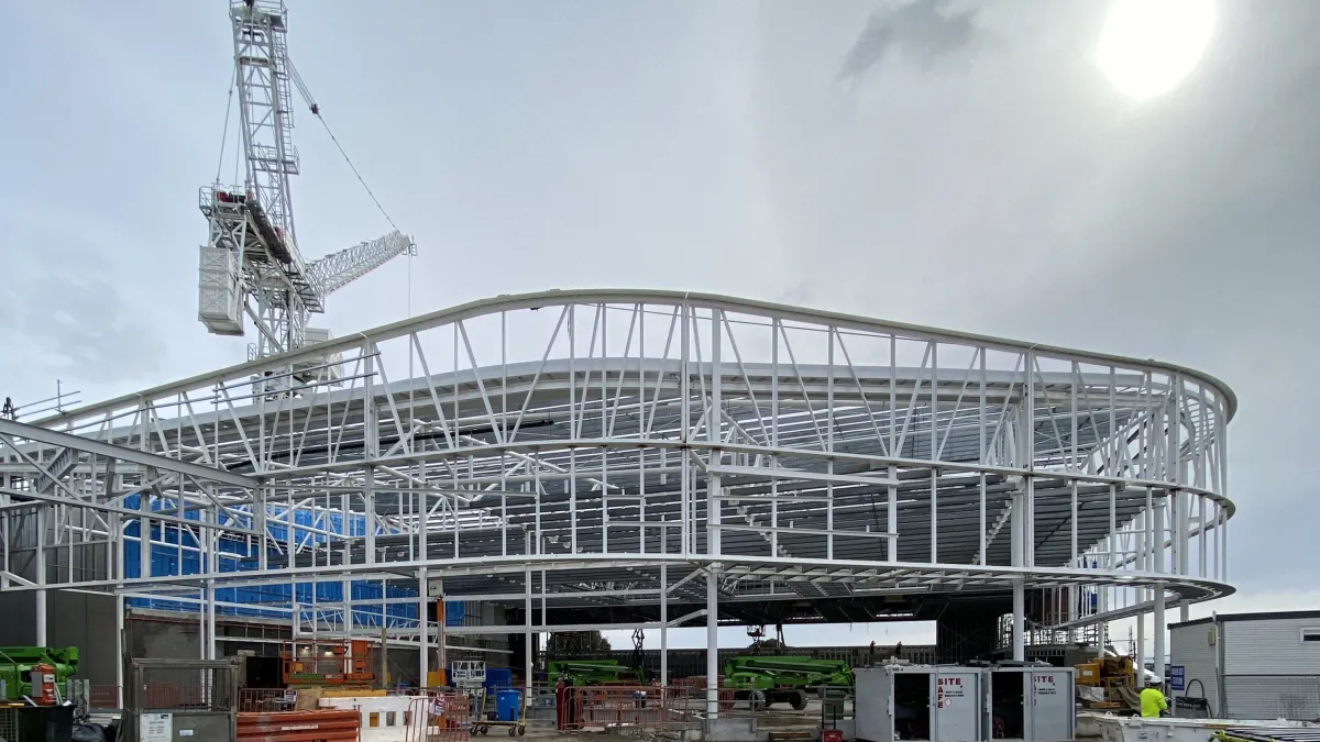 A steel framework for  large building