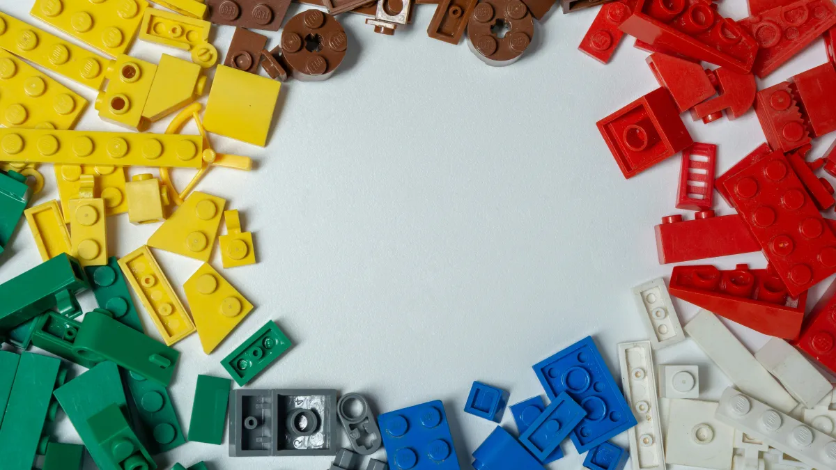 Lego bricks in coloured groups