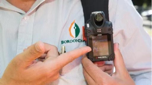 Close up of body cameras worn by Council officers