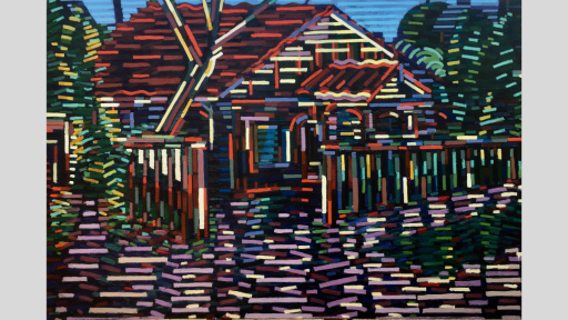 Cubist painting of a house