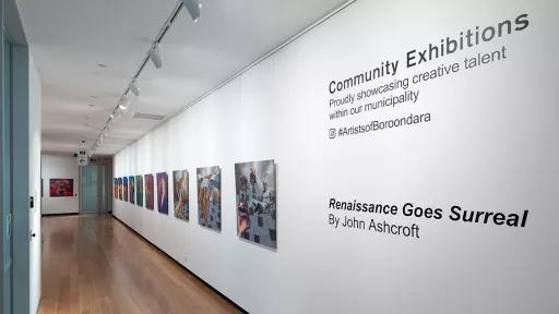 Installation view of 'Renaissance Goes Surreal' by John Ashcroft at Town Hall Gallery