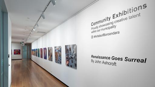 Installation view of 'Renaissance Goes Surreal' by John Ashcroft at Town Hall Gallery