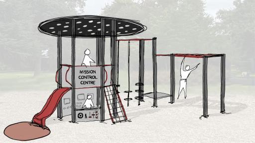 Artists impression of equiptment for the Central Gardens playground renewal