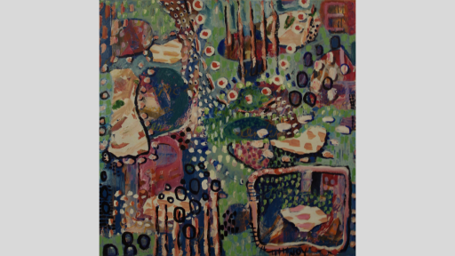 Joy Mackey, ‘Believe’, 2020, mixed media on canvas, 91 x 91cm, image courtesy of the artist. Sale price: $1450.