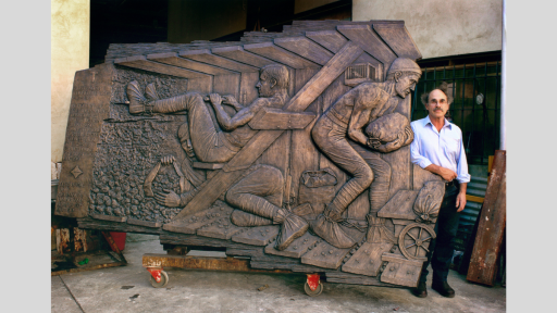 WW1 Tunnellers sculpture by Michael Meszaros