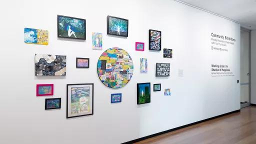 Installation view of Working Under the Shadow of Happiness