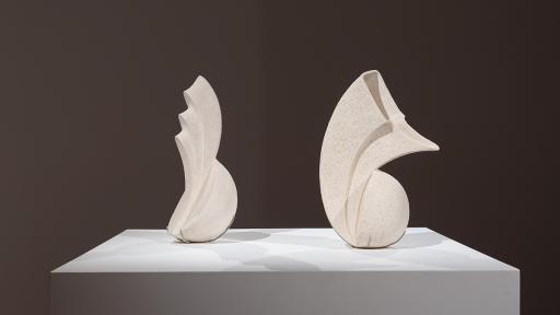 Two sculptures as part of the Material Reverie exhibition at Town Hall Gallery