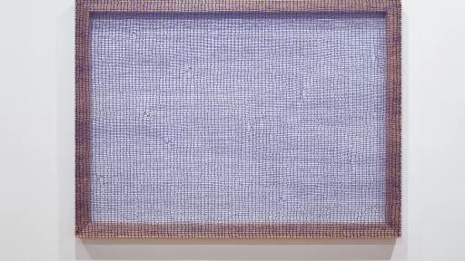 String wrapped around a frame - part of the Material Reverie exhibition at Town Hall Gallery