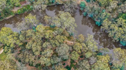 An aerial image of the Wurundjeri Heritage Trail