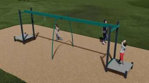 6 m track ride at playground illustration