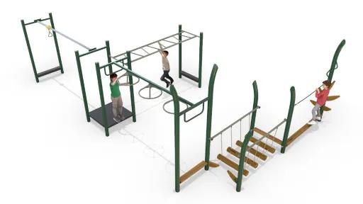 Artist impression of an agility trail at a playground