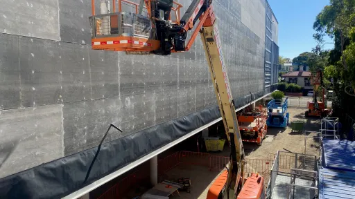 A crane in a construction zone