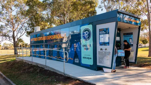 Container Deposit Scheme bins in a park