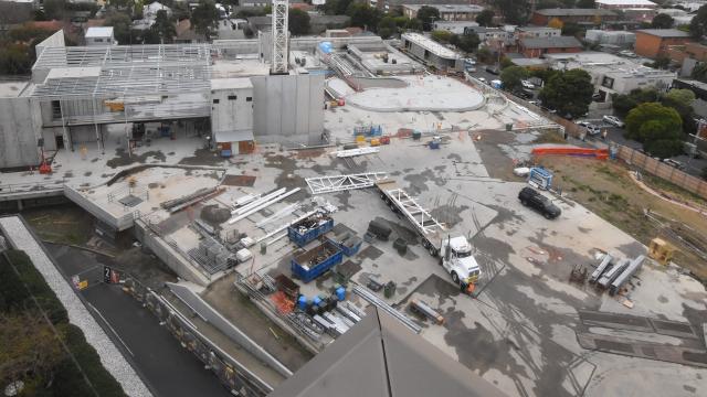 A bird's eye view of the Kew Recreation Centre redevelopment.