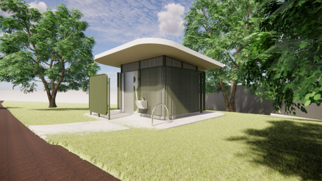 Artist mock-up of the Eglinton Reserve new toilet design.
