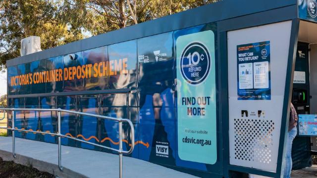 A reverse vending machine in Gordon Barnard Reserve