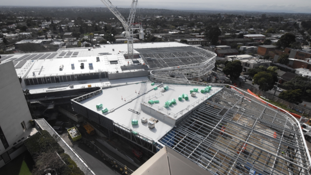 Aerial view of Kew Recreation Centre under construction