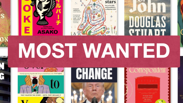 Grid of ten book covers, including Daughters of the Sun and Moon, London Falling and The Midnight Train, with a red 'MOST WANTED' banner across the centre