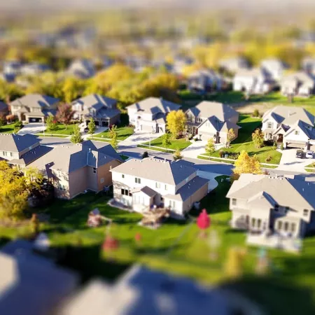 Arial view of houses